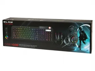 Klawiatura gamingowa podświetlana BLOW CYBERGOD mata mysz słuchawki pad dla graczy