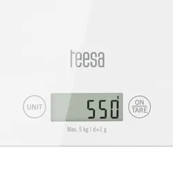 Elektroniczna waga kuchenna 5kg Teesa szklana - biała