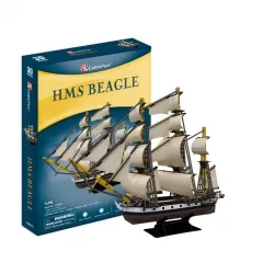 PUZZLE 3D Żaglowiec HMS Beagle zestaw XL 186 elementów skala 1:76
