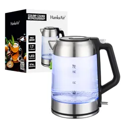 Elektryczny czajnik szklany HanksAir podświetlany 1,7L