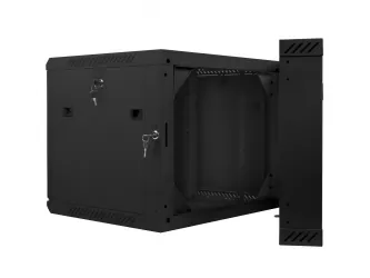 Szafa instalacyjna RACK wisząca 19'' 9U 600x600 drzwi szklane Lanberg - czarna