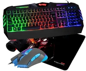 Klawiatura gamingowa podświetlana FURY SPITFIRE mysz mata XXL dla graczy