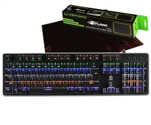 Aluminiowa mechaniczna klawiatura gamingowa dla graczy REBELTEC IMPERATOR z podświetleniem + mysz + mata