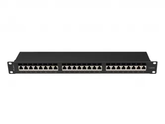 Patch panel 24x port 1U LANBERG do szafy RACK 19&quot; KAT.6A ekranowany czarny