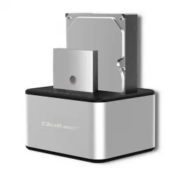 Stacja dokująca dysków Qoltec 2x HDD/SSD 2.5&quot;/3.5&quot; SATA USB 3.0 z funkcją klonowania