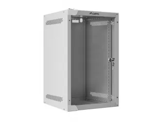Szafa instalacyjna RACK wisząca 10&#039;&#039; 9U 280x310 drzwi szklane Lanberg (flat pack) - szara