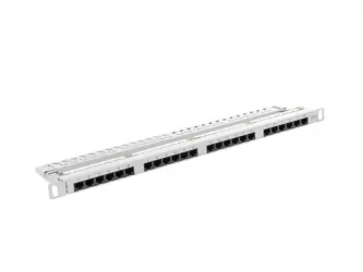 Patch panel 24x port 0.5U LANBERG do szafy RACK 19&quot; KAT.6 szary