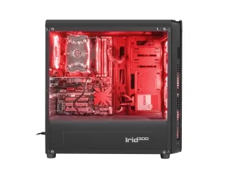 Obudowa GENESIS IRID 300 RED MIDI TOWER Z OKNEM, REG. OBR., USB 3.0, BEZ PSU