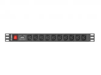 Listwa zasilająca RACK PDU LANBERG do szafy RACK 19&quot; 1U 10A 2m 10xIEC C13 czarna C14