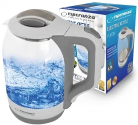 Elektryczny czajnik szklany LED Esperanza YUKON 1.7 L - biały