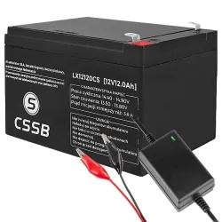 Akumulator żelowy CSSB 12V 12Ah  + ładowarka