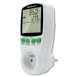Watomierz licznik zużycia energii PM0627 z historią pomiaru Qoltec 3680W 16A LCD