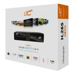 Tuner cyfrowy LTC DVB-T2 WiFi HEVC H.265 z programowalnym pilotem