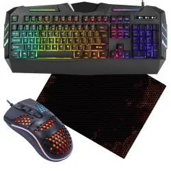 Klawiatura gamingowa podświetlana FURY SPITFIRE mata mysz słuchawki dla graczy