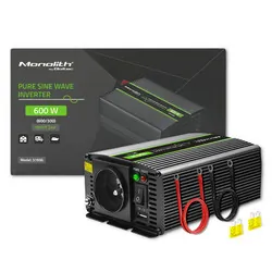 Przetwornica napięcia Qoltec Monolith 24V/230V 300W/600W USB Czysty Sinus