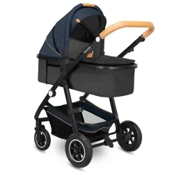 Wózek wielofunkcyjny LIONELO AMBER 2 w 1 spacerówka + gondola + torba + akcesoria - granatowy