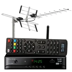 Tuner cyfrowy dekoder DVB-T2 WiFi BLOW 4815WIFI H.265/HEVC  + antena kierunkowa VHF/UHF MUX8 ATD31S