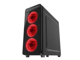 Obudowa GENESIS IRID 300 RED MIDI TOWER Z OKNEM, REG. OBR., USB 3.0, BEZ PSU
