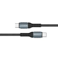 Kabel USB-C/USB-C 100W QC 3.0 PD Qoltec 1m oplot - czarny