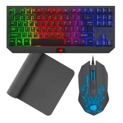 Klawiatura gamingowa podświetlana FURY TKL HURRICANE + mysz mata dla graczy