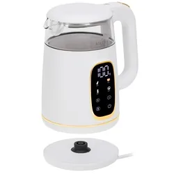 Czajnik elektryczny szklany LED z regulacją temperatury 1,7L Adler AD 1305 biało-złoty