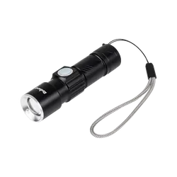 Aluminiowa latarka ręczna REBEL LED 3W ZOOM wtyk USB