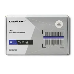 Laserowy czytnik kodów kreskowych 1D Qoltec USB - czarny