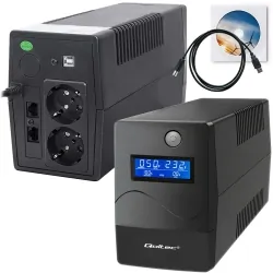 Zasilacz awaryjny UPS Qoltec Monolith 650VA 360W LCD USB RJ45 + program