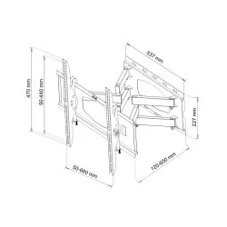 Uchwyt do telewizora LCD/LED 32-80 cala 60KG regulacja pion poziom 60cm wieszak
