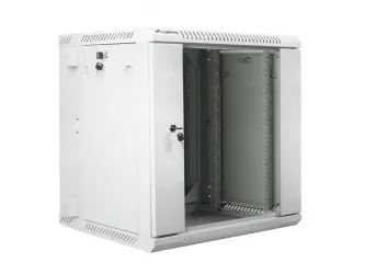 Szafa instalacyjna dwusekcyjna RACK wisząca 19'' 12U 600x600 drzwi szklane Lanberg - szara