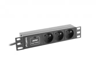 Listwa zasilająca RACK PDU LANBERG do szafy RACK 10&amp;quot; 1U 16A 2m 3x230V PL czarna