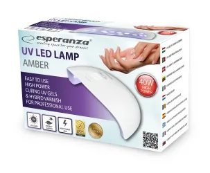 Lampa do paznokci UV/LED Esperanza Amber 40W do lakieru hybrydowego, żelu - czarna