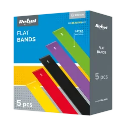 Zestaw gum do ćwiczeń TPE 2m - Long Band Ls-1 REBEL ACTIVE 5 gum kolorowych 2,5-20 kg