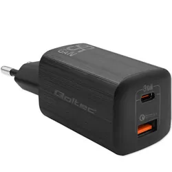 Ładowarka sieciowa Qoltec GaN ULTRA 65W 5-20V 2.25-3.25A USB-C PD   USB QC - czarna