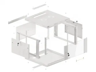 Szafa instalacyjna RACK V2 wisząca 19&#039;&#039; 6U 600x600 drzwi szklane Lanberg  - szara