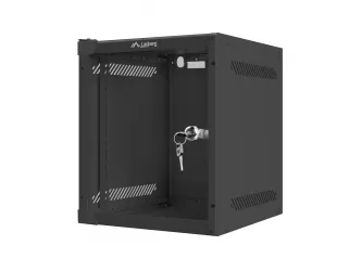 Szafa instalacyjna RACK wisząca 10'' 6U 280x310 drzwi szklane Lanberg (flat pack) - czarna