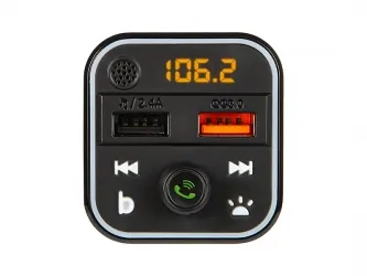 Podświetlany transmiter FM z zestawem głośnomówiącym BLOW Bluetooth 5.0 +QC3.0 RGB