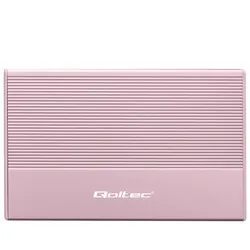 Aluminiowa obudowa zewnętrzna kieszeń na dysk USB 3.0/SSD HDD 2.5" SATA Qoltec Super speed 5Gb/s 2TB - różowy