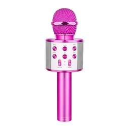 Bezprzewodowy mikrofon Bluetooth WS858 karaoke różowy