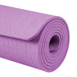 Mata gimnastyczna do ćwiczeń joga pilates fitness 183x61cm grubość 6 mm REBEL ACTIVE - kolor fioletowy