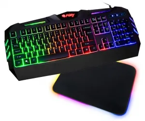 Klawiatura gamingowa podświetlana dla graczy FURY SPITFIRE + podświetlana mata + mysz