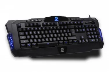 Podświetlana klawiatura dla graczy Rebeltec Legend LED blue metal + mata na biurko + mysz + słuchawki