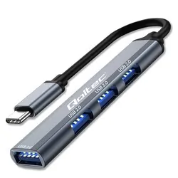 Hub adapter rozdzielacz USB-C 3.1 Qoltec na USB 3.0   3x USB 2.0