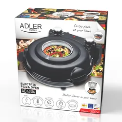 Piec do pizzy Adler AD 6314 1200 W do 400°C  stalowe łopatki