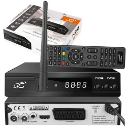 Zestaw telewizji naziemnej DVB-T tuner cyfrowy LTC DVB-T2 WiFi HEVC H.265 + antena pokojowa