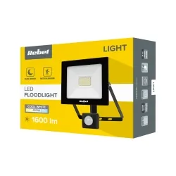 Halogen lampa LED naświetlacz Rebel 20W SMD 6500K 1600 lm z sensorem zmierzchu