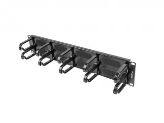 Organizer kabli LANBERG do szafy RACK 19" 2U z 10 uchwytami panel szczotkowany typ B czarny