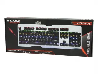 Klawiatura mechaniczna BLOW MECHANICAL RGB podświetlana metalowa + podświetlana mata + mysz + słuchawki