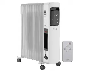 Grzejnik olejowy 2500W 11 zeberek z wyświetlaczem LCD, sterowany pilotem