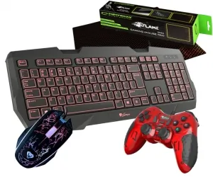 Klawiatura Genesis RX22 podświetlana klawiatura + mysz + mata gamingowa dla graczy + słuchawki